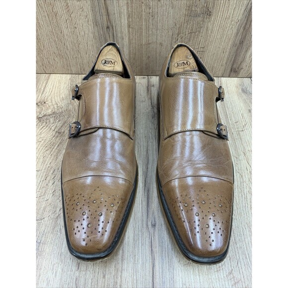 Stacy Adams Double Monk Strap Dress Shoes Mens 12 M Brown Leather Cap Toe 24943 - Picture 4 of 16